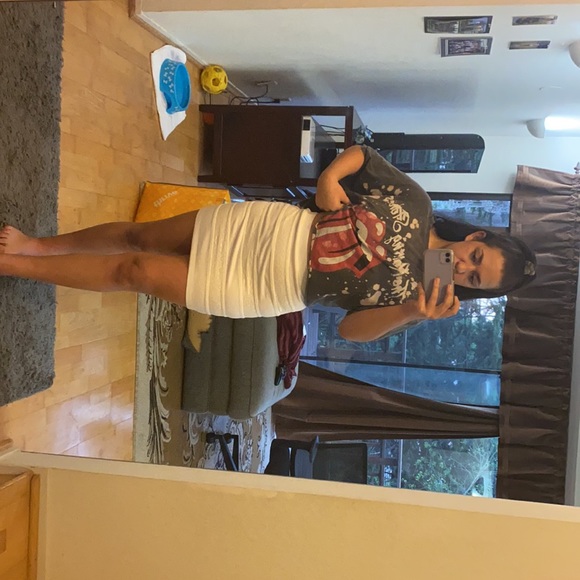 White Forever 21 Lace-Detailed Pencil Skirt Size Medium - Picture 2 of 2